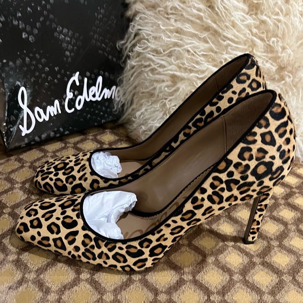Sam Edelman Beth Leopard Fur Shoes